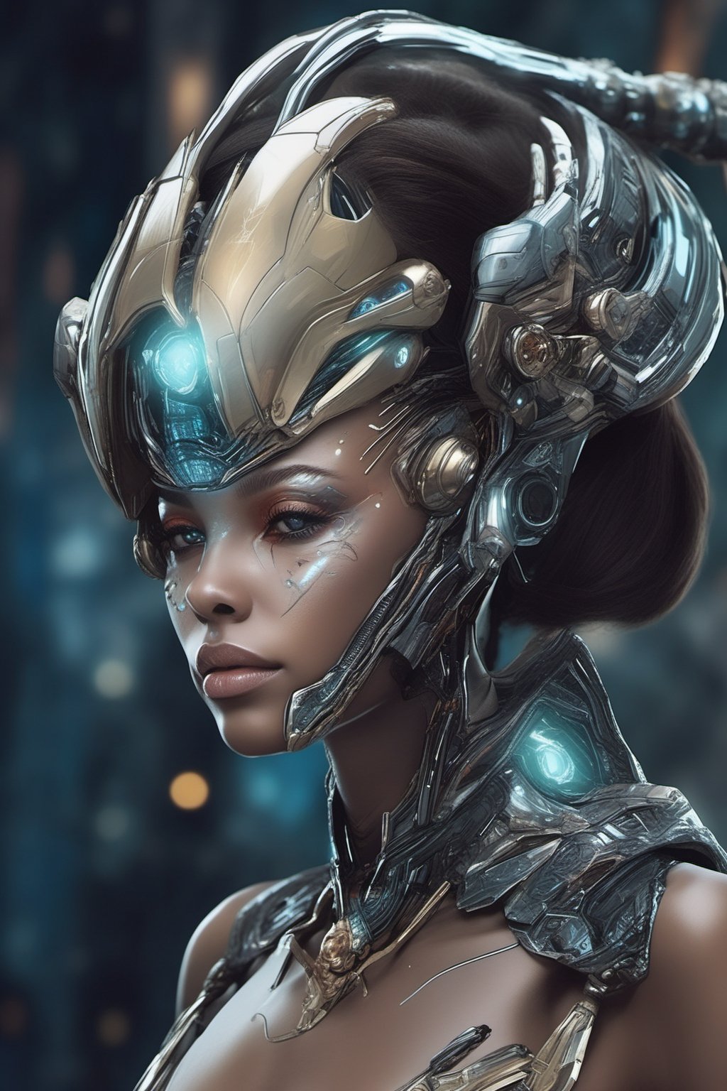 Futuristic woman beautiful