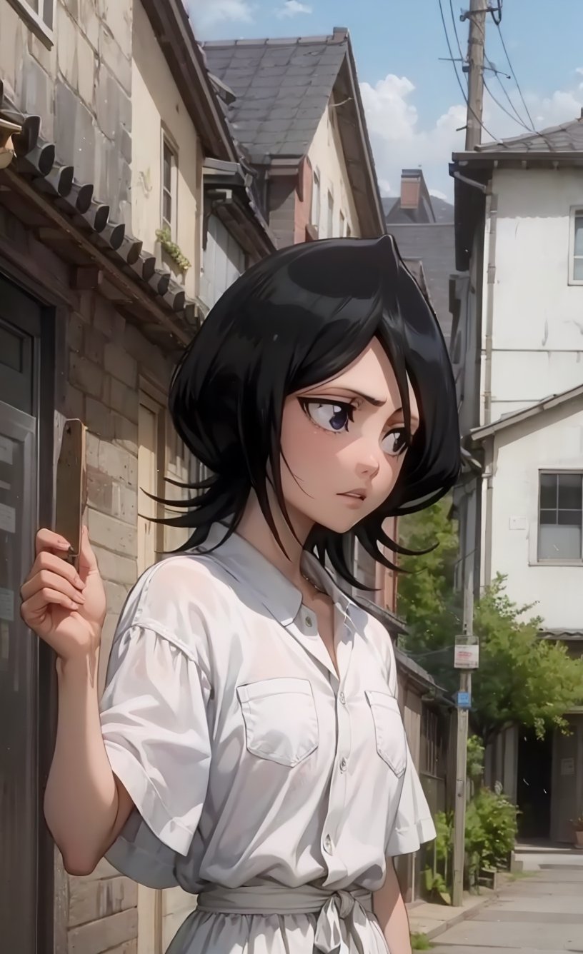 Rukia Kuchiki, Masterpiece, ultra hd,  8k,  hdr, 1girl, solo, using a shihakusho