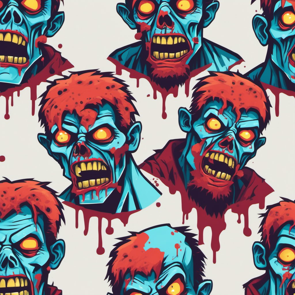 vector zombie cuerpo completo,pudriendose, colores planos ,LogoRedAF