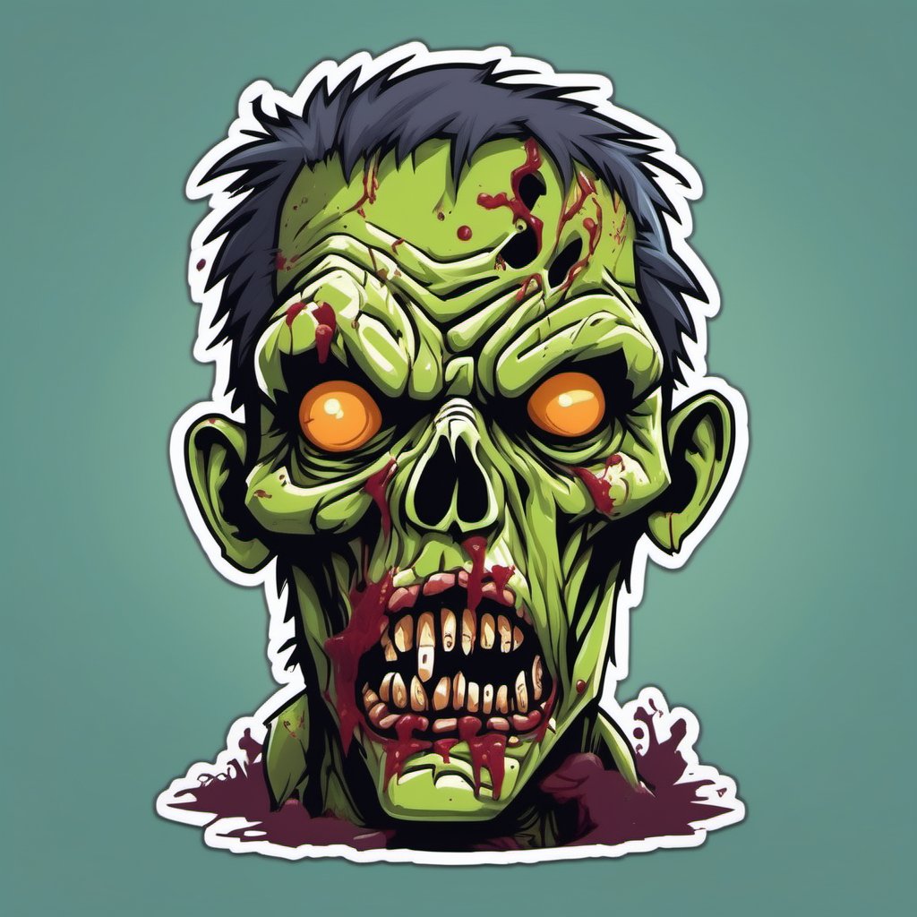  zombie cuerpo completo,pudriendose, colores planos ,LogoRedAF