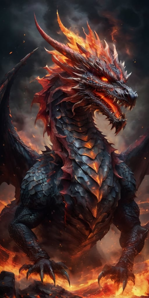 Generate hyper realistic image of a dragon embodying the sin of Wrath, its scales a fiery red, its eyes burning with rage, and its breath a scorching inferno, ready to unleash its fury upon any who dare cross its path.,Dragon