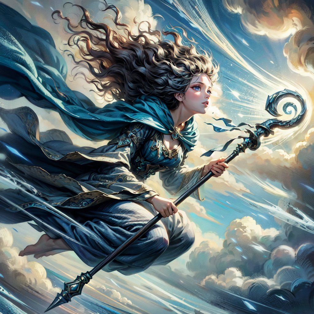 (masterpiece, top quality, best quality, official art, beautiful and aesthetic:1.2), cute cirl, Wind Archmage, wind aura, wind magic in hand, windy hand, wind, extreme detailed, (white light particle:1.1), (arcane style:0.8), (using wind magic:1.3), wind magic, imaginative overlays, (fractal art:1.3), colorful, highest detailed, Floating around her are some tornado, , artistic fusion, fantastical scenes, evocative narratives, striking visuals, upper body, better_hands,