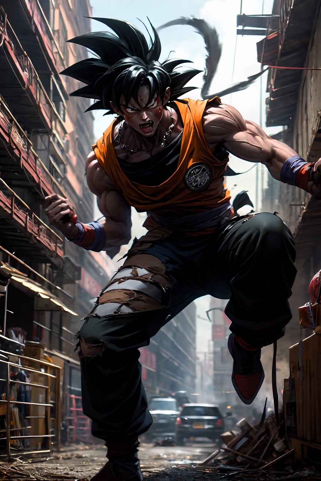 ((masterpiece, best quality)), son goku,ppcp,AttackonTitan,son goku