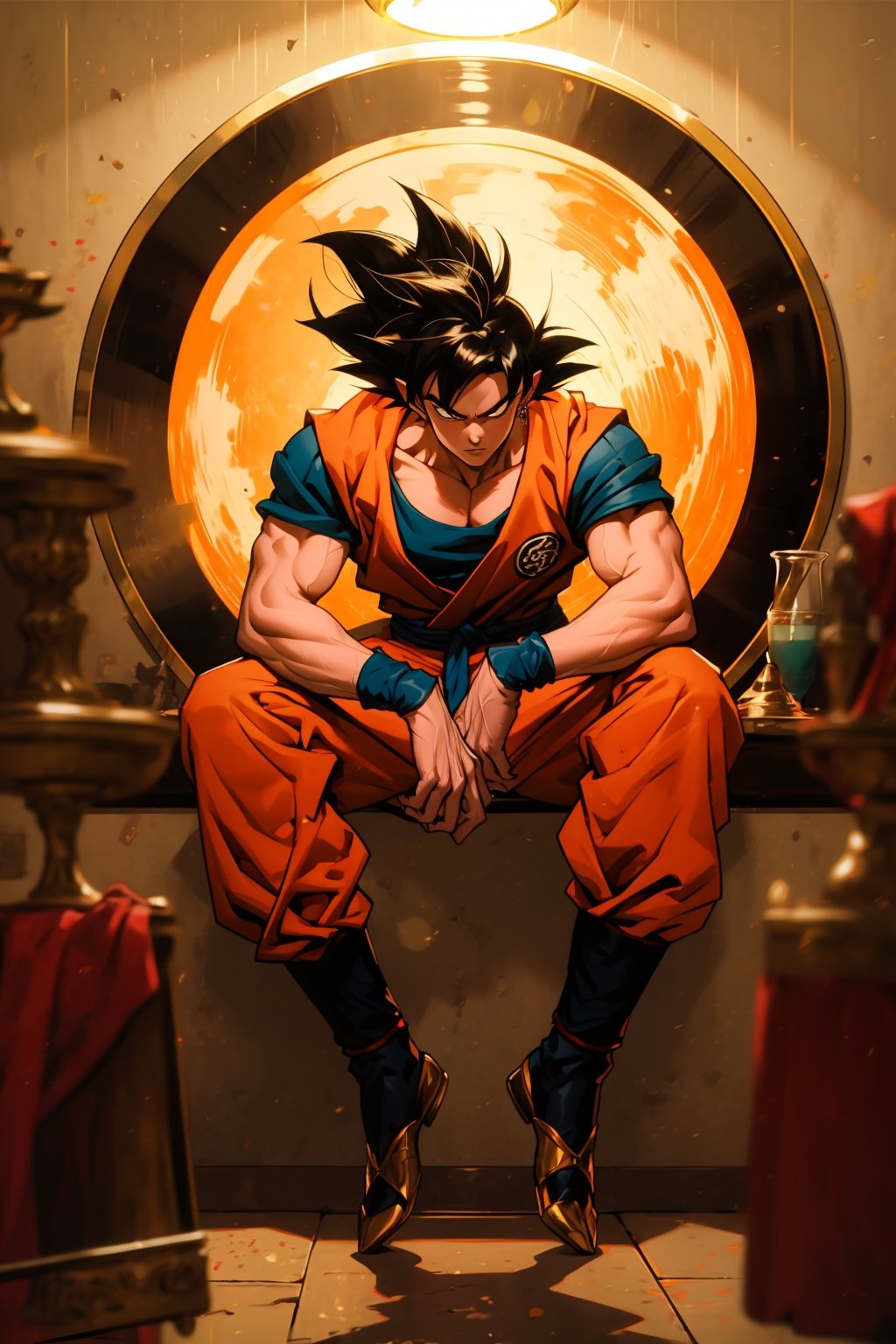 ((masterpiece, best quality)), son goku,Circle