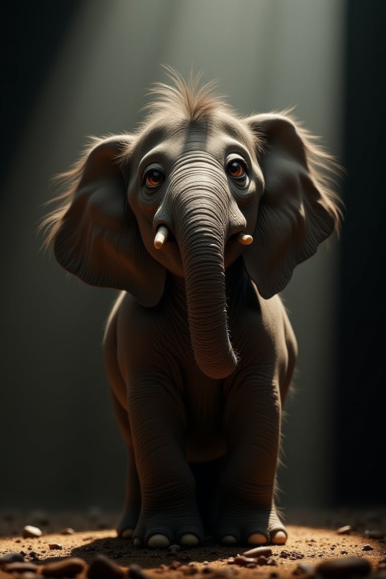 funny animals, Cinematic style, high fidelity, realism, chiaroscuro, play of shadow and light, rays of light.
Funny elephant