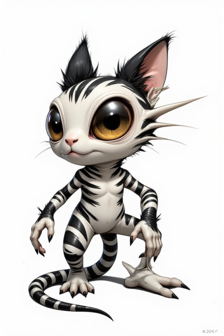 illustration, cartoon, anime, manga, drawing, 
score_9, score_8_up, score_7_up, score_6_up, score_5_up, score_4_up, original furry, save rating, realistic, cute alien, extremely detailed, striped black and white fur, one eye, cyclops, four arms, tails


 

  