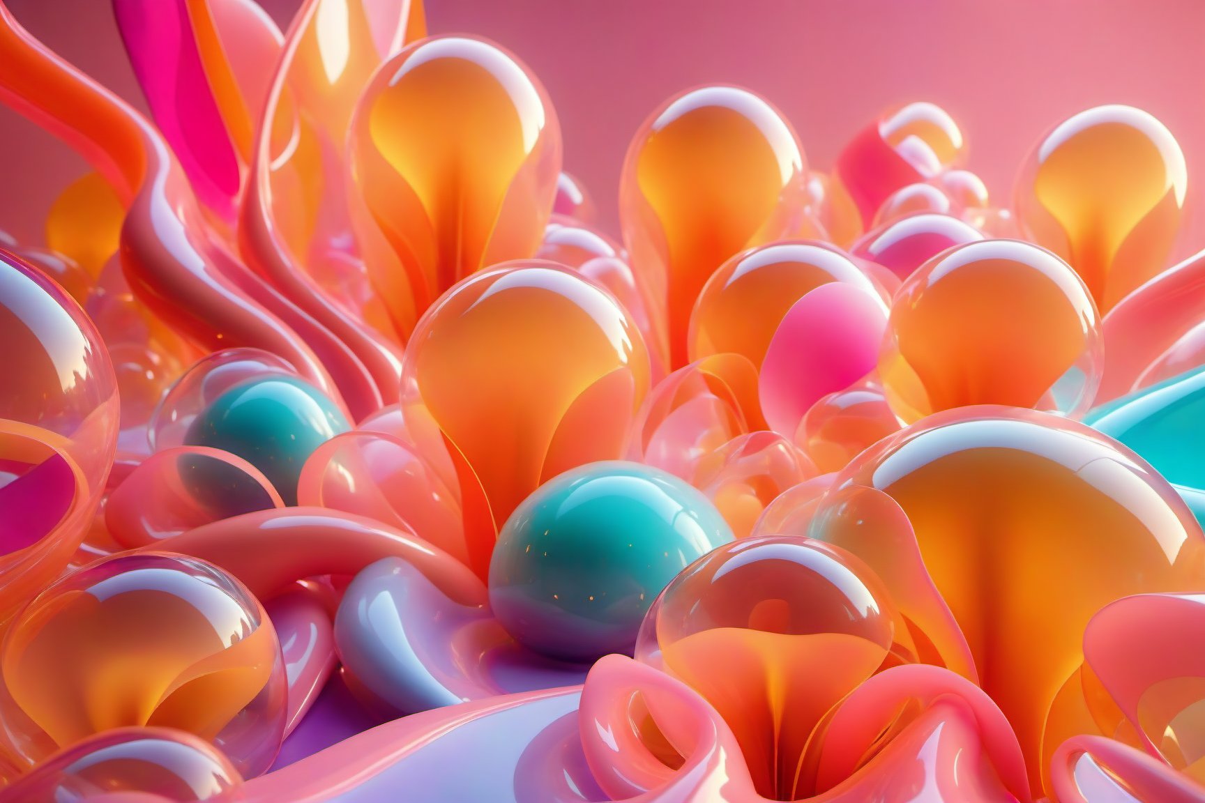 abstract, (latex:2), glass, glow, bloom, volumetric lighting,  goemetric ,6000, ink scenery, (transparent), translucent, curvy shapes,   pastel, vibrant