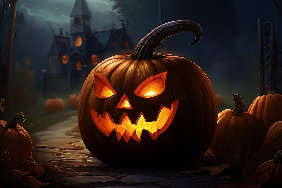 {{ an angry pumpkin }} , monstrous, scary,  {{ comics style }}, (best quality:1.2), (masterpiece:1.2), (realistic:1.1), (detailed:1.33)