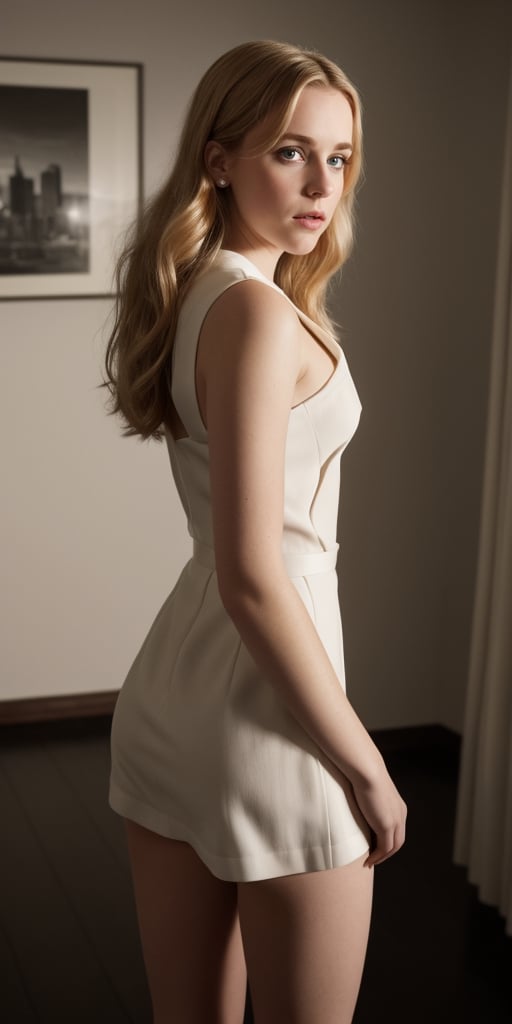 Master piece, high resolution, pornographic masterpiece, 1 girl, Sall Kiernan Shipka, poses for camera, young Kiernan Shipka, Mad Men. Full body in frame, hyperrealistic 