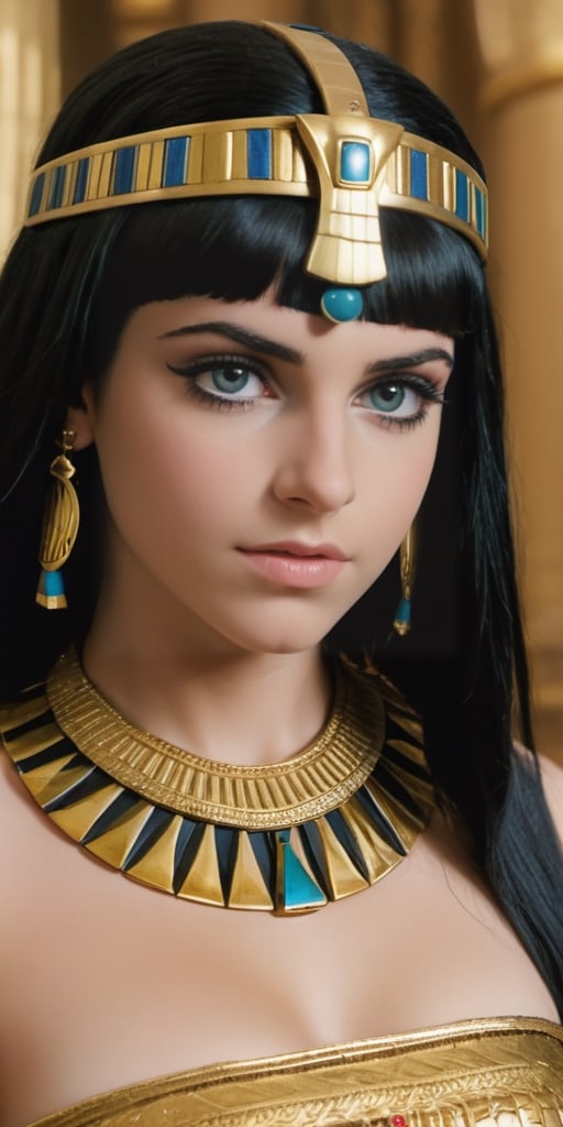 Master piece, high resolution Cleopatra presents herself , she is very young. she pleads for help, she looks directly at camera, pov  blow job, Egyptian queen Cleopatra, tiny_breasts, flat_chest, young teen, ancient Greek teen girl