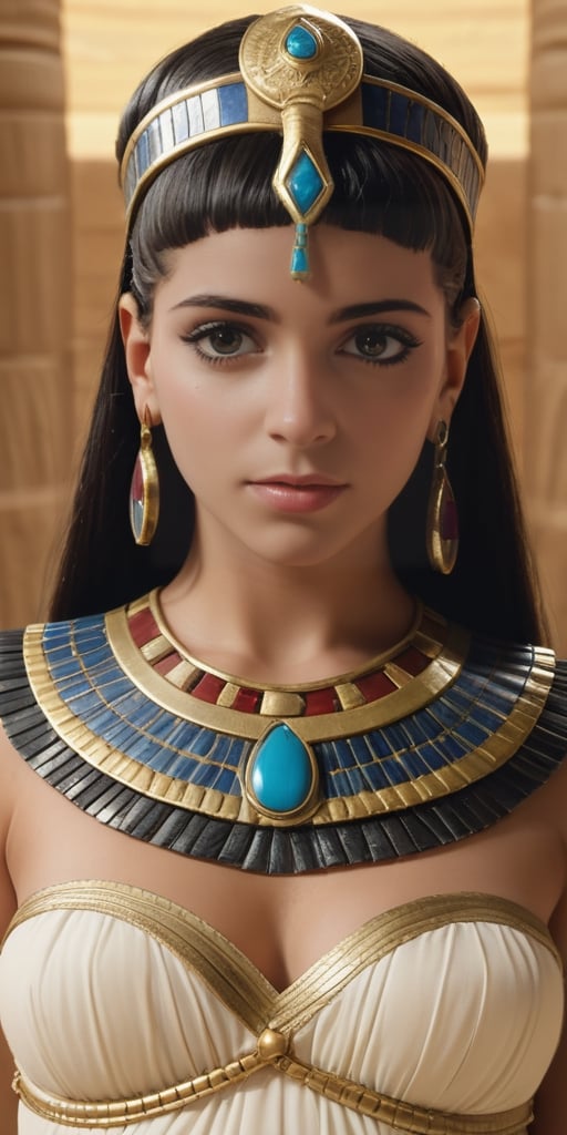 Master piece, high resolution Cleopatra presents herself , she is very young. she pleads for help, she looks directly at camera, pov  blow job, Egyptian queen Cleopatra, tiny_breasts, flat_chest, young teen, ancient Greek teen girl