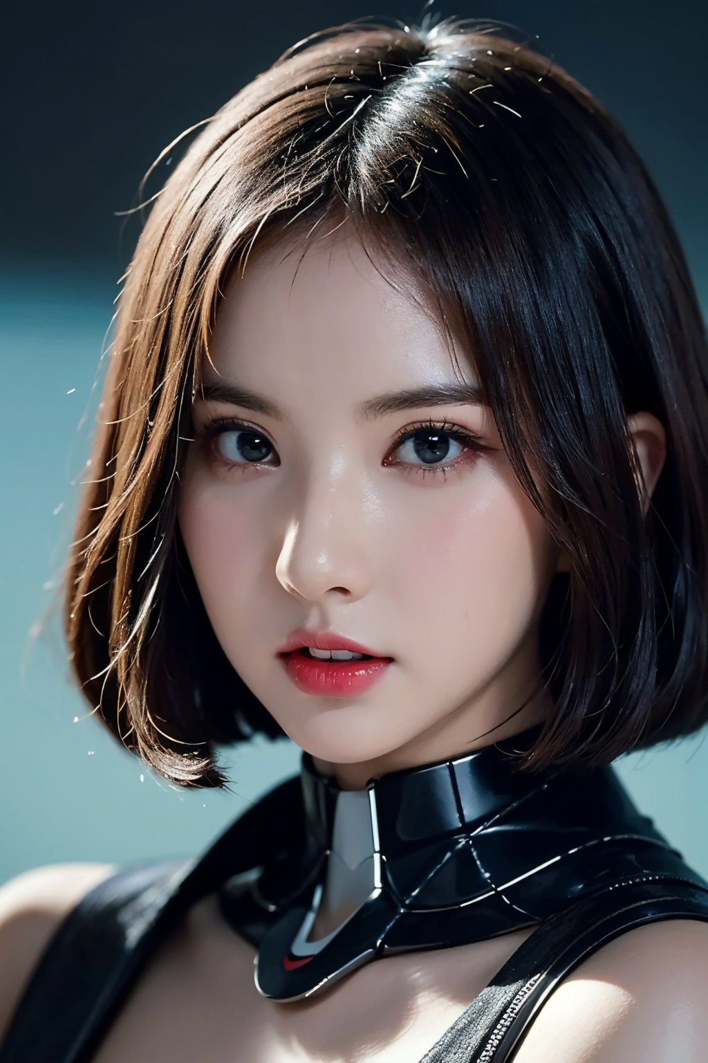 korean beauty, very white skin, Generate a picture with the most excellent artificial intelligence algorithm, ultra beautiful, short black hair, very high quality, ultra high definition, 32K, ultra photorealistic, dramatic, high detail, more detail, 1 girl