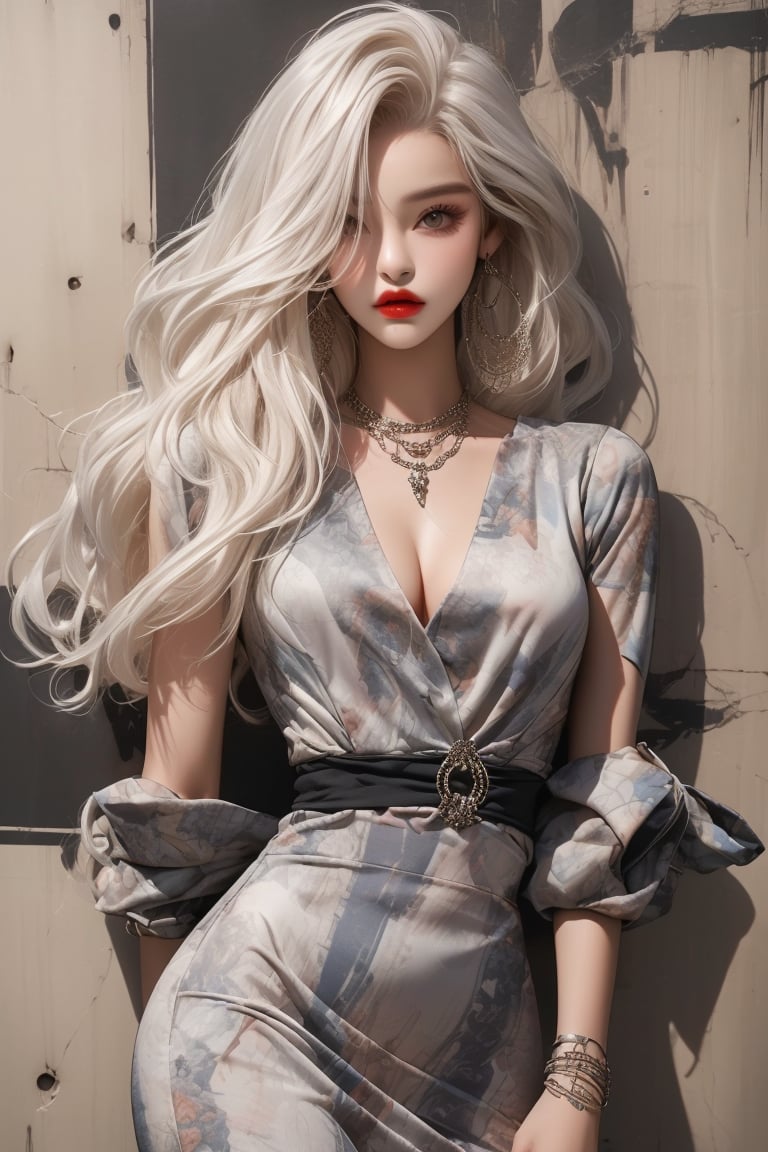  A beautiful teen girl with a skinny body, (white dreadlocks hair) , she is wearing a (black designed  Handkerchief dress), fashion style clothing. Her toned body suggests her great strength. The girl is dancing hip-hop and doing all kinds of cool moves.,Sohwa,medium full shot