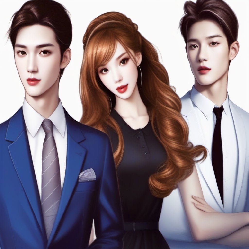 Similar like foto but human version, men look cool and manly, women look beautiful with white skin