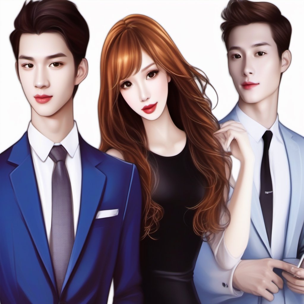 Similar like foto but human version, men look cool and manly, women look beautiful with white skin