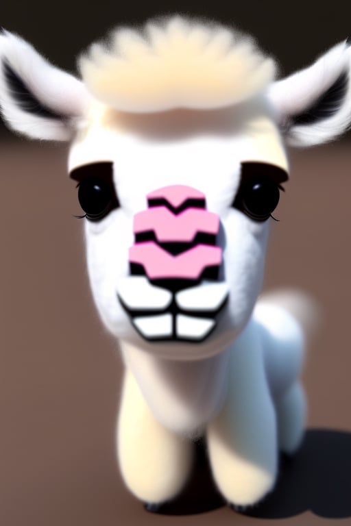 3d fluffy llama, closeup cute and adorable, cute big circular reflective eyes, long fuzzy fur, pixar render, unreal engine cinematic smooth, intricate detail, cinematic