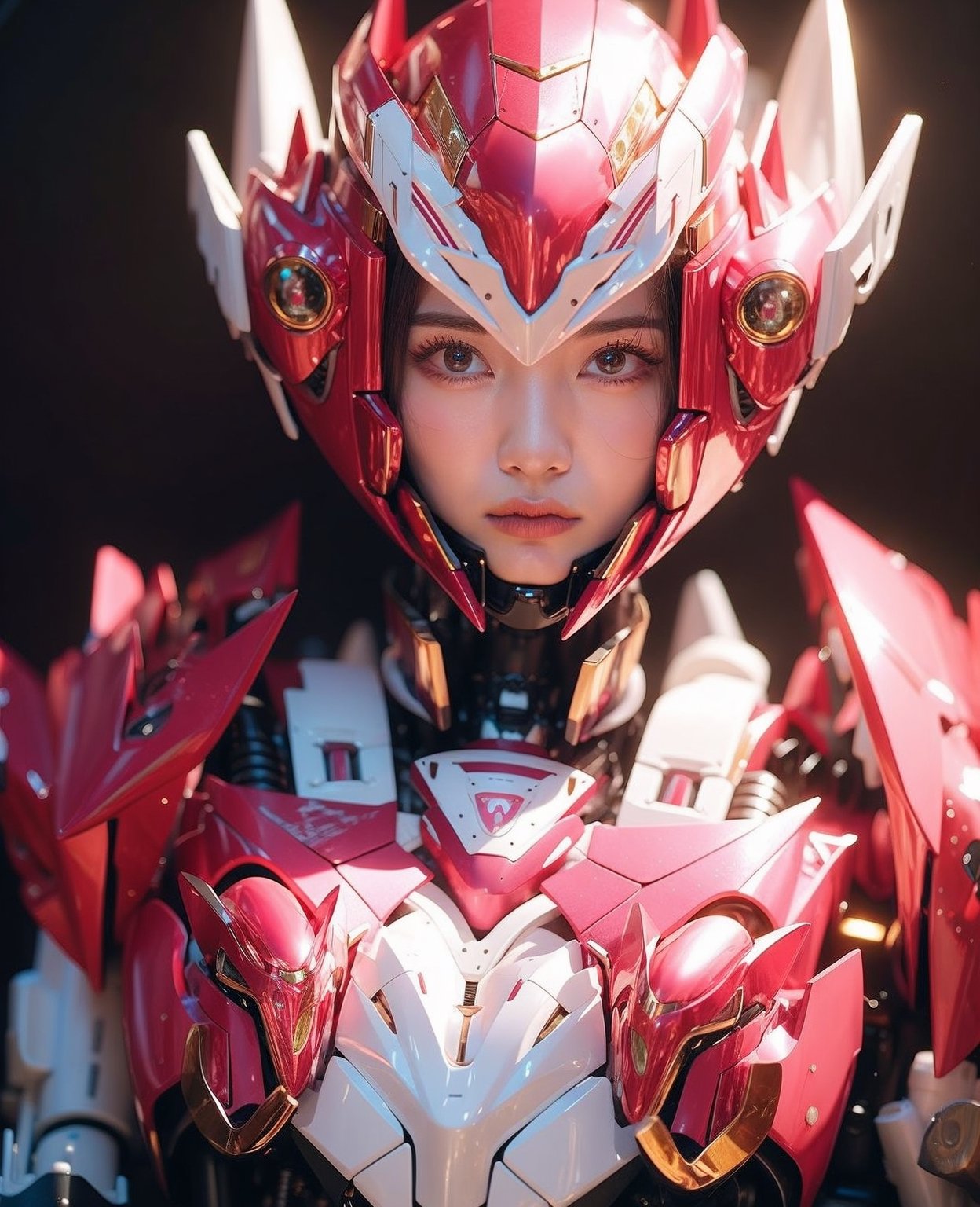 holiday,woman,dramatic lighting,Pink Mecha,Honey Mecha,(perfect fit:0.85),photo-realistic,Pink Mecha,Mecha