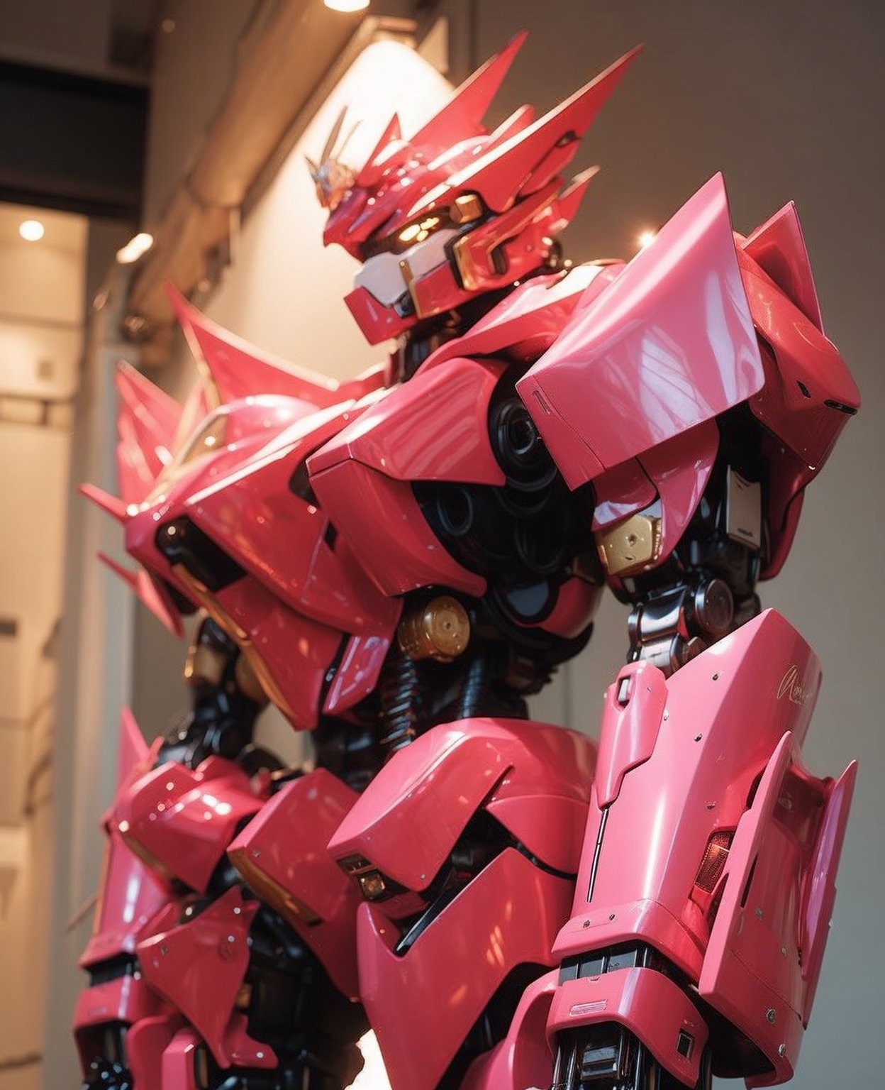 holiday,woman,dramatic lighting,Pink Mecha,Honey Mecha,(perfect fit:0.85),photo-realistic,Pink Mecha,Mecha