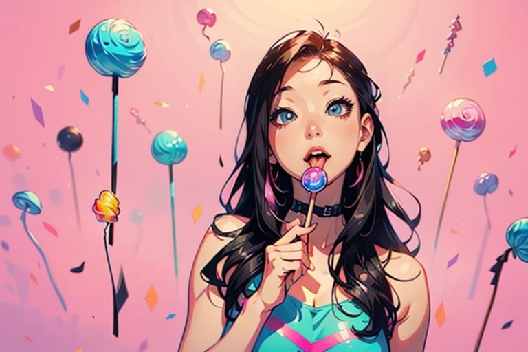 ((anime art illustration))

1girl,  looking at the viewer,  pink dress,  mini skirt,  crop top,  translucent,  lots of hidden details,  perfect body,  beautiful face,  long hair,  holding lolly Popp, ((licking a Chupa Chups Lollipop))

UHD image, vibrant artwork, vibrant manga, a mix of fantasy and realistic elements, dynamic artwork, 

Background,  ((vibrant cyberpunk city)), perfect eyes, SAM YANG, Anime:2 wallpaper:1.5, masterpiece:1.3, enthusiastically detailed photo:1.2), (hyper-realistic lifelike texture:1.4), highly detailed, ((masterpiece, best quality)), ,1 girl