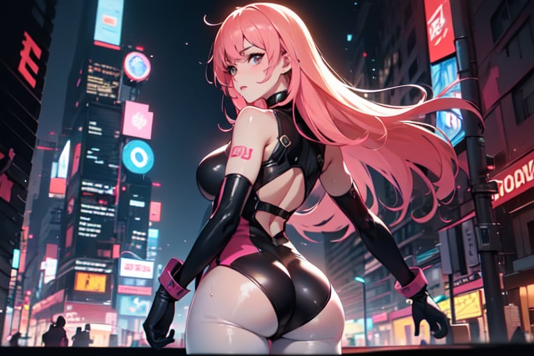 (4k), (masterpiece), (best quality), (extremely intricate), (realistic manga art anime), (sharp focus), (cinematic lighting), (extremely detailed), sci-fi theme, synth-wave, cyberpunk

a woman standing in the middle of a city at night, anime barbie in white stockings, danbooru and artstation, bubblegum body, busy wet street at night, best anime character design, black bodysuit, korean mmorpg, streaming on twitch, heaven pink, bum, mistress

Backgound, vibrant cyberpunk city,1 girl