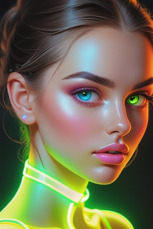 obra de arte, bella mujer de rostro perfecto, luces de neon, ojos perfectos, cara linda y erfecta, cuerpo fitne, labios sensuales, obra maestra, piel inclreible, color de piel suave y hermosa, radiante, mirada sensual, cuerpo completo y perfecto