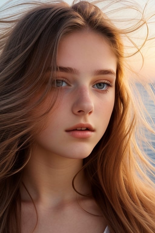 An 18-year old European girl, gentle breeze, (hair floating on her face and eyes:1.3), sensual, facing viewer, best quality, photography, 12k, perfect lighting, hyper-detailed