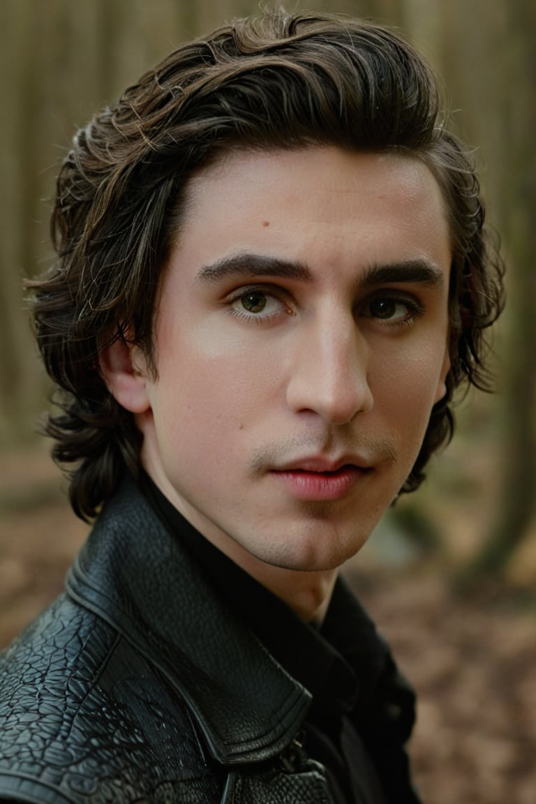 Hyperrealistic photo, Pale Skin, Portrait of a hybridization between Timothée Chalamet face and Adam Driver face , detailed symmetrical face , 4k textures, symmetrical eyes,RAW photo, 4k, masterpiece, high-res, extremely intricate, high detailed skin,1.2 prfm style, symmetrical face, closed lips, almond-shaped black eyes, crystal obsidian grim armour, perfect composition, beautiful detailed intricate insanely detailed, 8k artistic photography, photorealistic concept art, soft natural volumetric cinematic perfect light. hunter eyes, natural light, intense, perfect face, RAW, analogue, Nikon Z 85 mm.
,detailmaster2,Movie Still,male