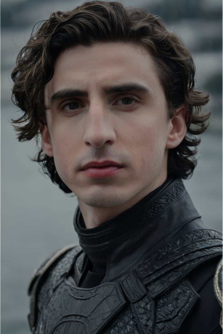 Hyperrealistic photo, Pale Skin, Portrait of a hybridization between Timothée Chalamet face and Adam Driver face , detailed symmetrical face , 4k textures, symmetrical eyes,RAW photo, 4k, masterpiece, high-res, extremely intricate, high detailed skin,1.2 prfm style, symmetrical face, closed lips, almond-shaped black eyes, crystal obsidian grim armour, perfect composition, beautiful detailed intricate insanely detailed, 8k artistic photography, photorealistic concept art, soft natural volumetric cinematic perfect light. hunter eyes, natural light, intense, perfect face, RAW, analogue, Nikon Z 85 mm.
,detailmaster2,Movie Still,male