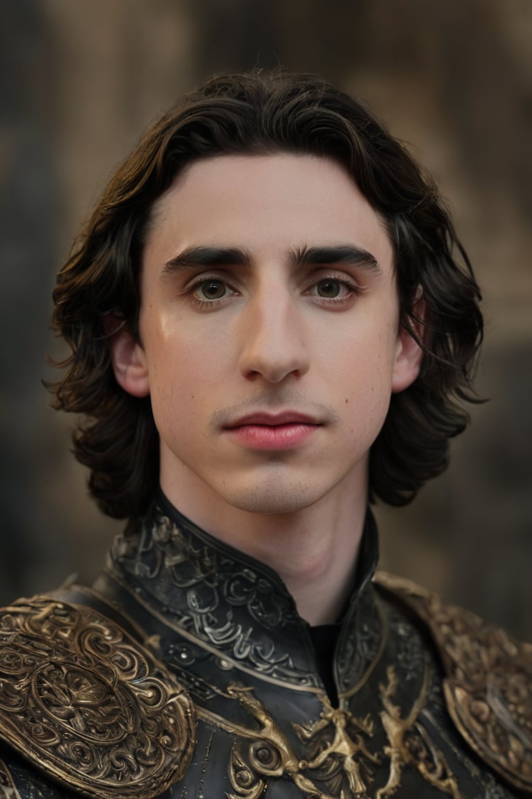 Hyperrealistic photo, Pale Skin, Portrait of a hybridization between Timothée Chalamet face and Adam Driver face , detailed symmetrical face , 4k textures, symmetrical eyes,RAW photo, 4k, masterpiece, high-res, extremely intricate, high detailed skin,1.2 prfm style, symmetrical face, closed lips, almond-shaped black eyes, crystal obsidian grim armour, perfect composition, beautiful detailed intricate insanely detailed, 8k artistic photography, photorealistic concept art, soft natural volumetric cinematic perfect light. hunter eyes, natural light, intense, perfect face, RAW, analogue, Nikon Z 85 mm.
,detailmaster2,Movie Still,male