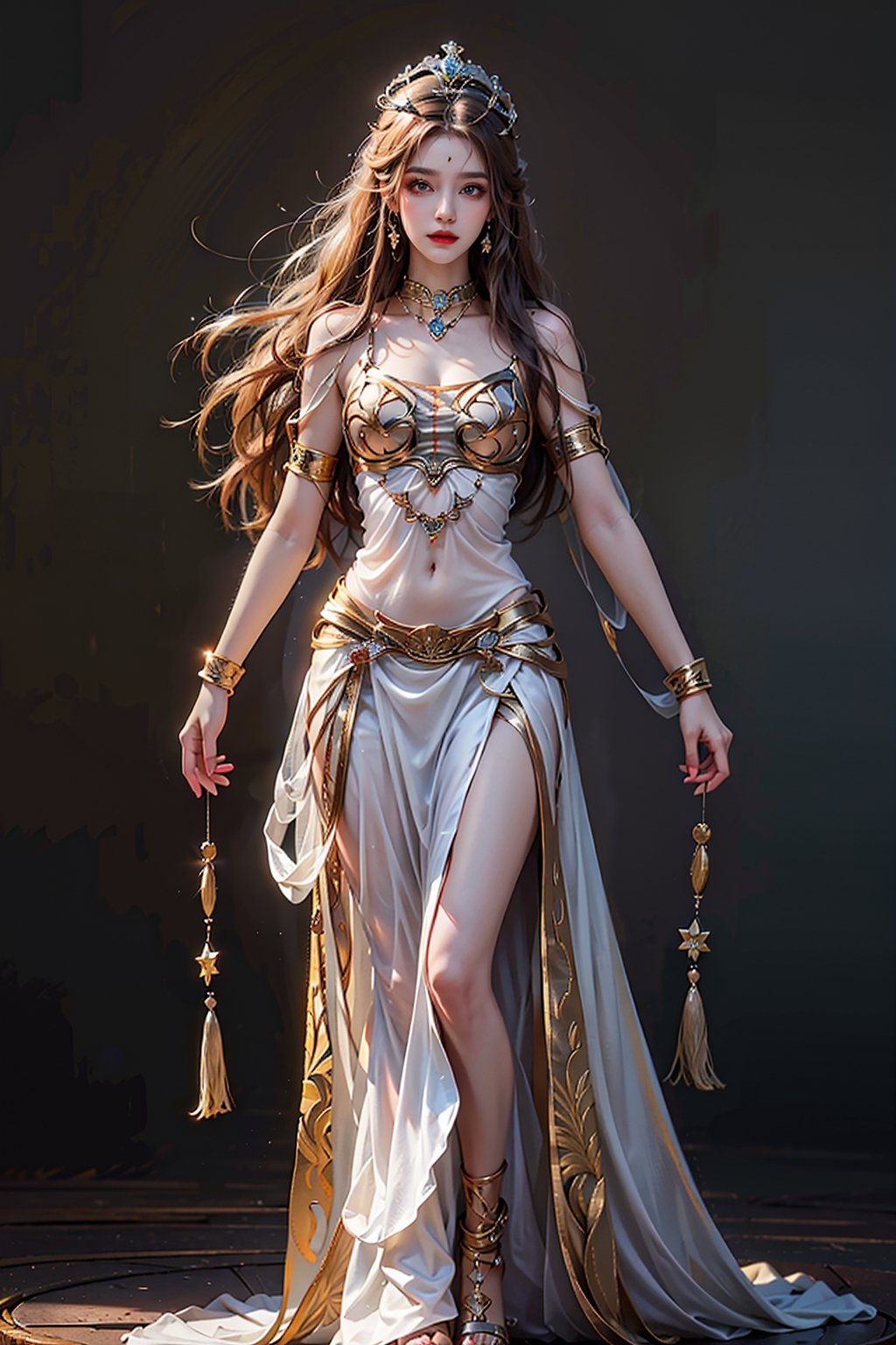 photorealistic, high resolution, soft light,1women, solo, full body, shining skin, jewelry, dynamic pose,c-medusa, crown