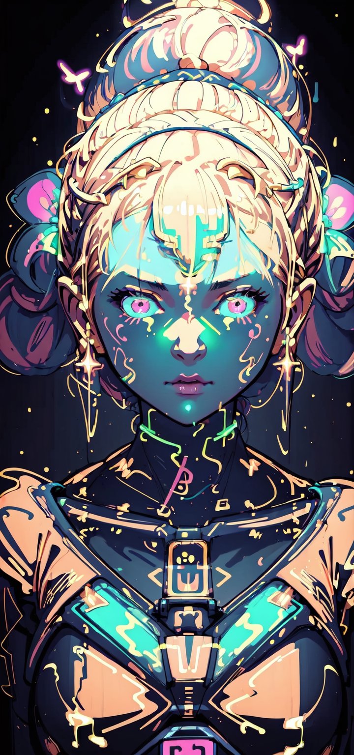 1girl, (((((glow art)))))
, simple background, High detailed , Detailed face, highres,glowing gold