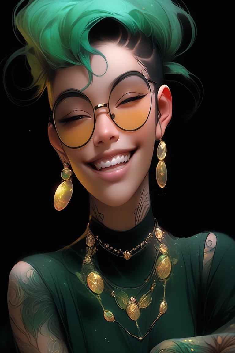 a close up of a person with green hair, cgsociety 9, realistic anime 3 d style, realistic cute girl painting, realistic anime art style, realistic anime artstyle, photorealistic digital arts, style of charlie bowater, stunning cgsociety, stunning digital illustration, stanley artgerm lau, photorealistic digital art, realistic digital drawing, kawaii realistic portrait