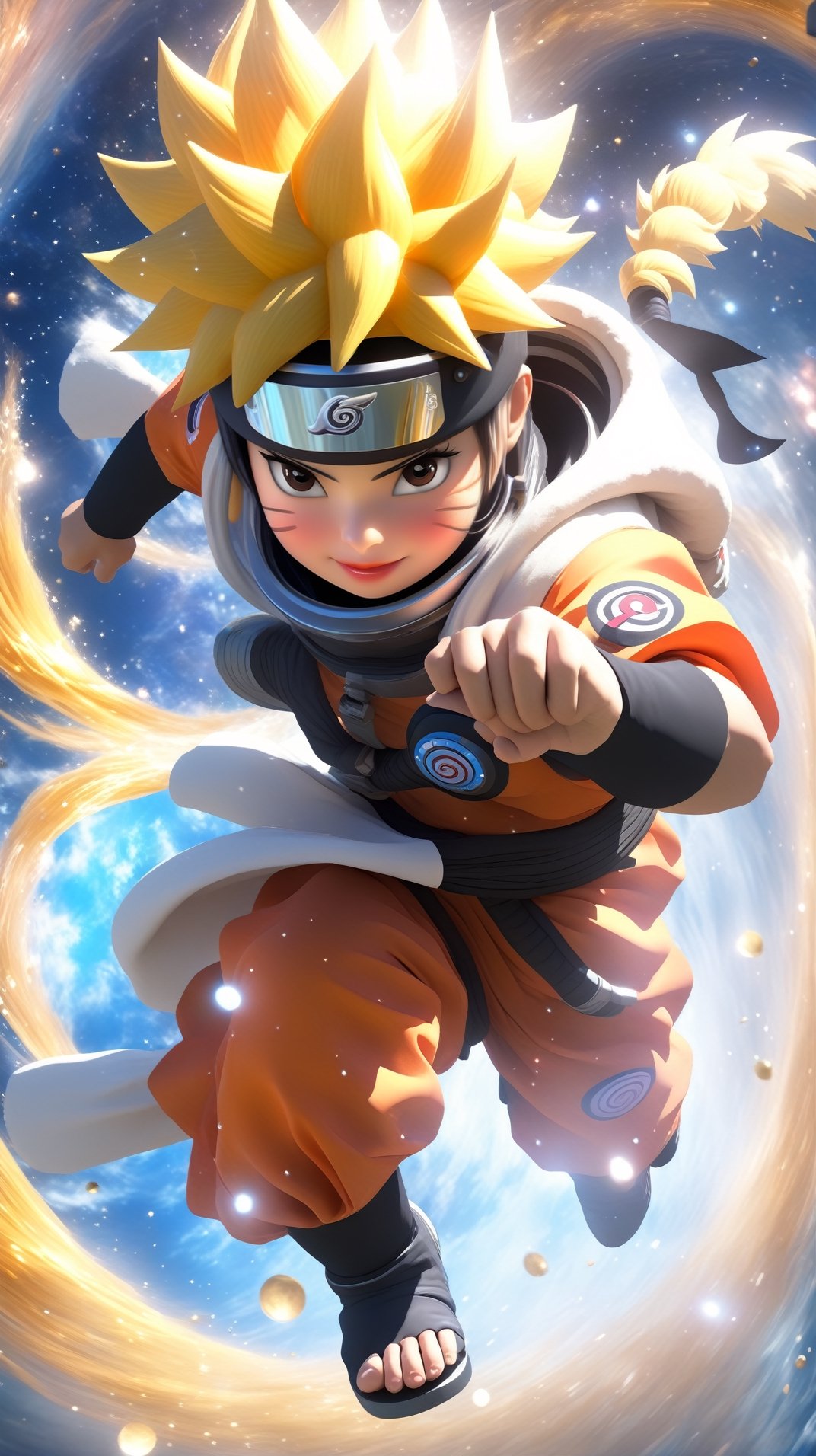 create a cute 12 year Naruto uzumaki astronaut dancing with dress made of space, splashed, drips, subsurface scattering, translucent, 100mm,Movie , floting in space,Still,detailmaster2,Film Still,make_3d,aesthetic portrait, from Naruto anime, naruto , Naruto uzumaki astronaut, full astronaut shut, astronaut uniform, Naruto style astronaut, a gorilla holding a baseball bat on a city street, wukong, moon bear samurai, stylized urban fantasy artwork, sun wukong, monkey king, 2. 5 d cgi anime fantasy artwork, cgsociety 9, riot games concept art, league of legends splash art, league of legends character art, league of legends art, urban samurai, street samurai 