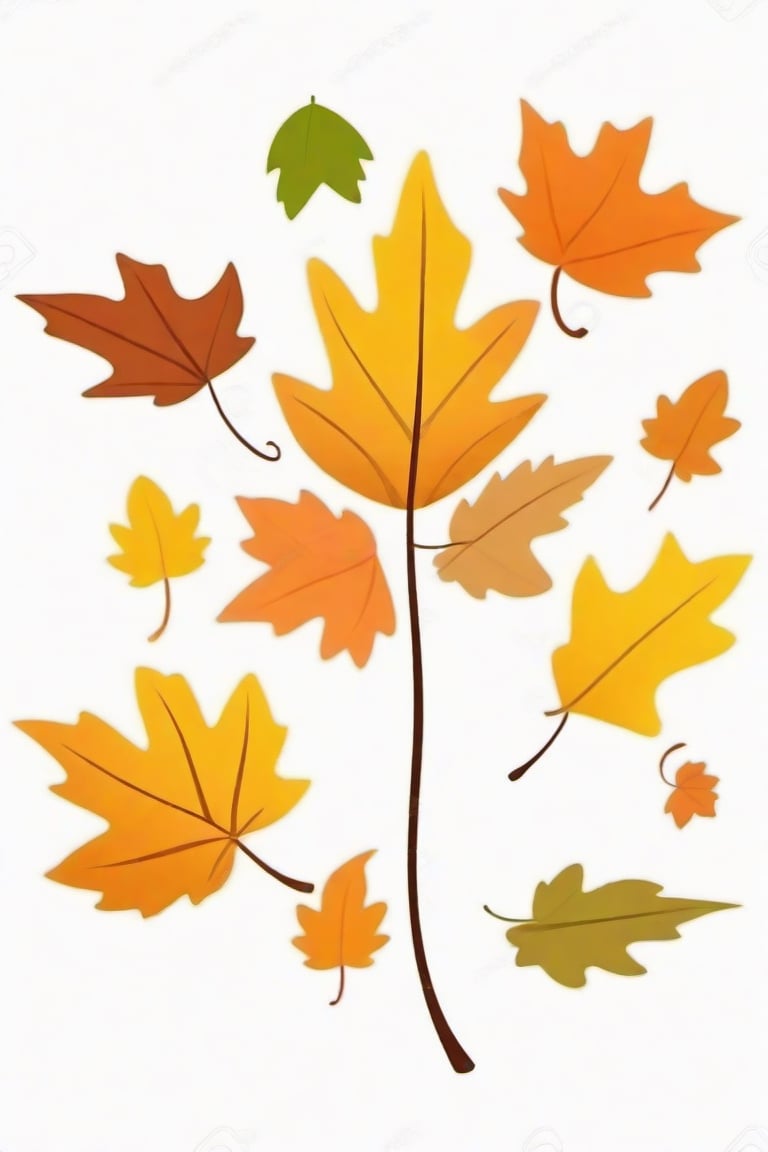 Place a single friendly cartoon fall leaf 
 on a pure white  background


