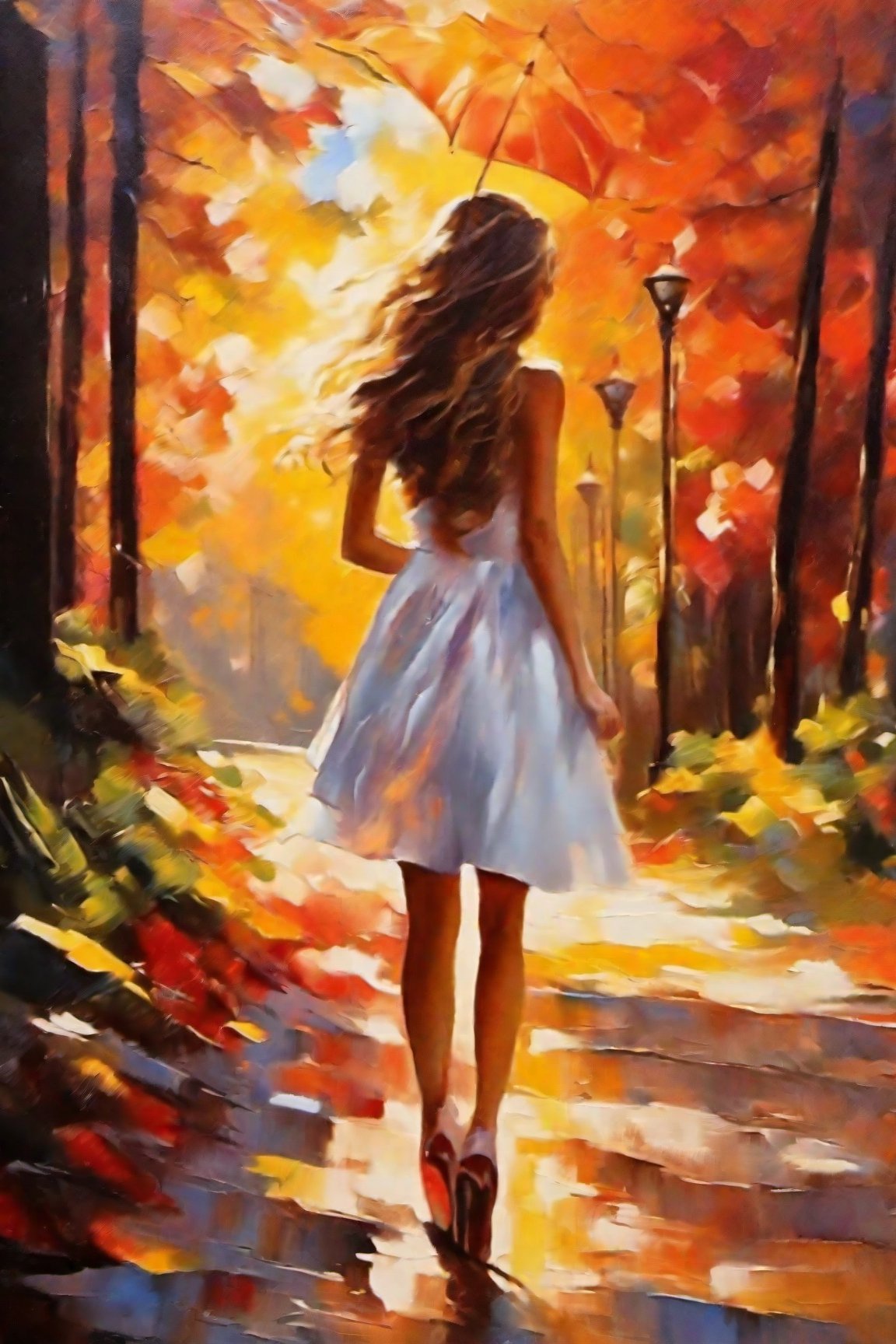 oil painting, vivid colors, beautiful light, masterpiece, best quality, 1girl,