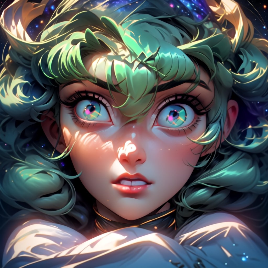 c.c,big_boobies,masterpiece,colorful,best quality,cute face, the background is a mountain like place where C.C is looking through a telescope seeing very cool looking galaxy like stars in midnight,detailed eyes,perfecteyes,EpicSky