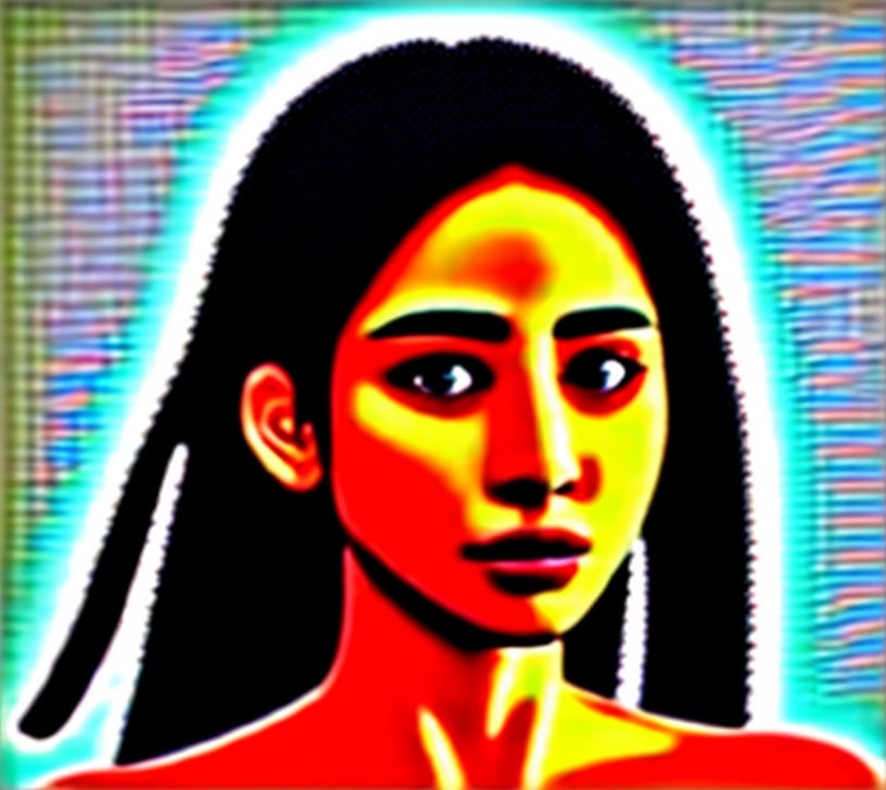 masterpiece,best quality,1girl(colorfull),(finely detailed beautiful eyes and detailed face), cinematic lighting,bust short,extremely detailed CG unity 8k wallpaper,white protait, photograph, androgynous hussnuman, oval jaw, delicate features, beautiful face, dreadlocked hair, long bangs, long ponytail, bright blue-green eyes, hindu art, korean