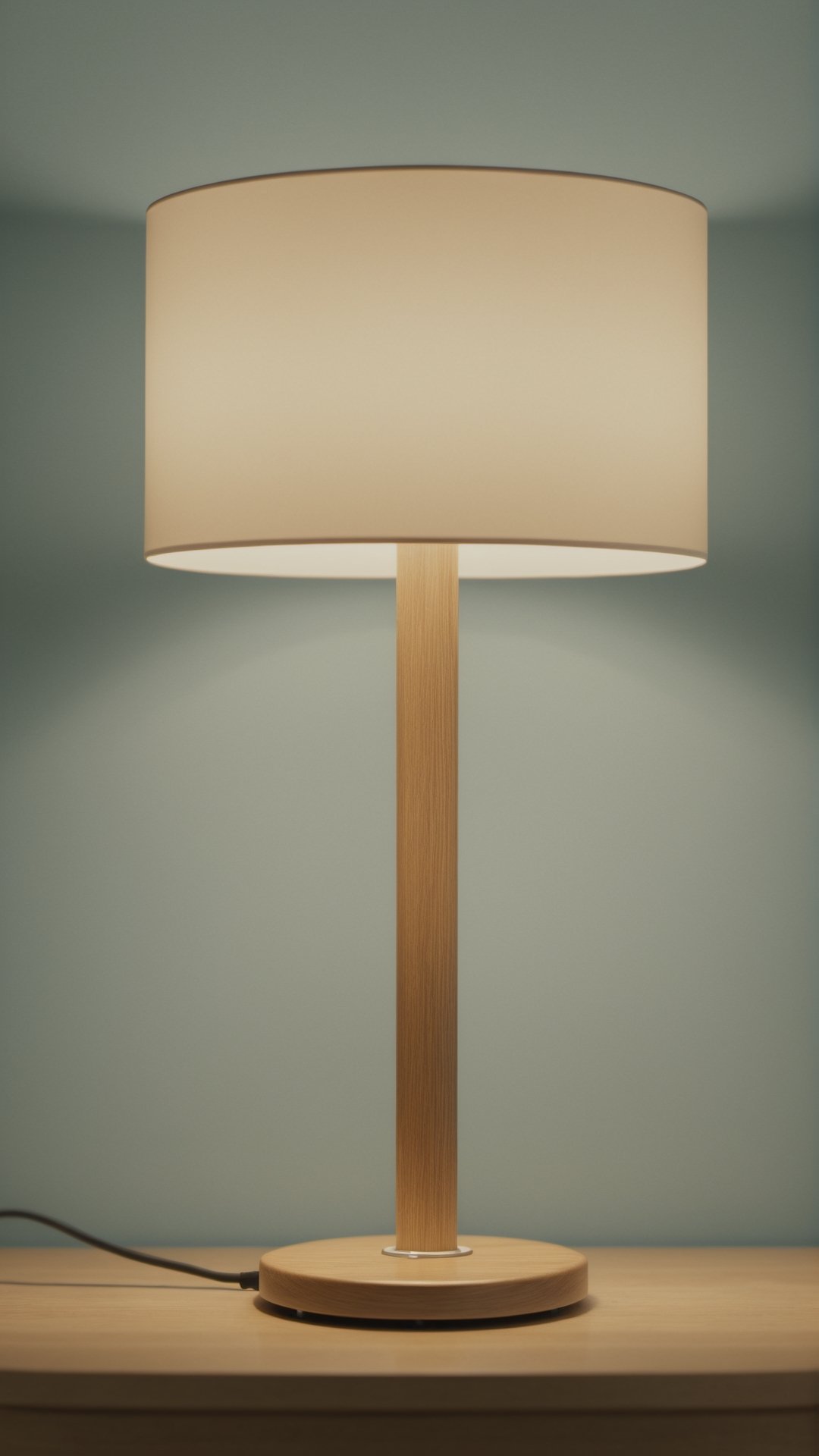 (best quality, high resolution, ultra high resolution, masterpiece, realistic, extremely detailed photography, 8K wallpaper, intricate details, film grains), high definition photorealistic photography of a table lamp design concept, Completely made of wood with a Scandinavian style, rounded corners, fine carpentry and pastel colors. A photographic scene designed with advanced photography parameters, CGI and VFX, in high definition, guaranteeing impeccable execution and a high level of image complexity.