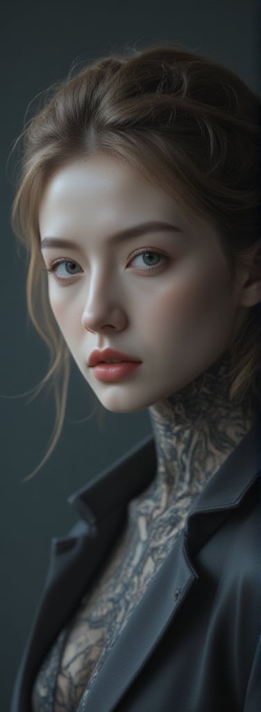 A unique blend of H. R. Giger, Artgerm and Beksinski, elegant young woman with a gentle yet imposing face, poster, female, hyper detailed, high contrast,masterpiece, beautiful face,  masterpiece,surreal,8K, HDR, abstract, pointed_ears,Illustration art piece,ultra high quality model, surrealism, HDR, enhanced all, ultra resolution.