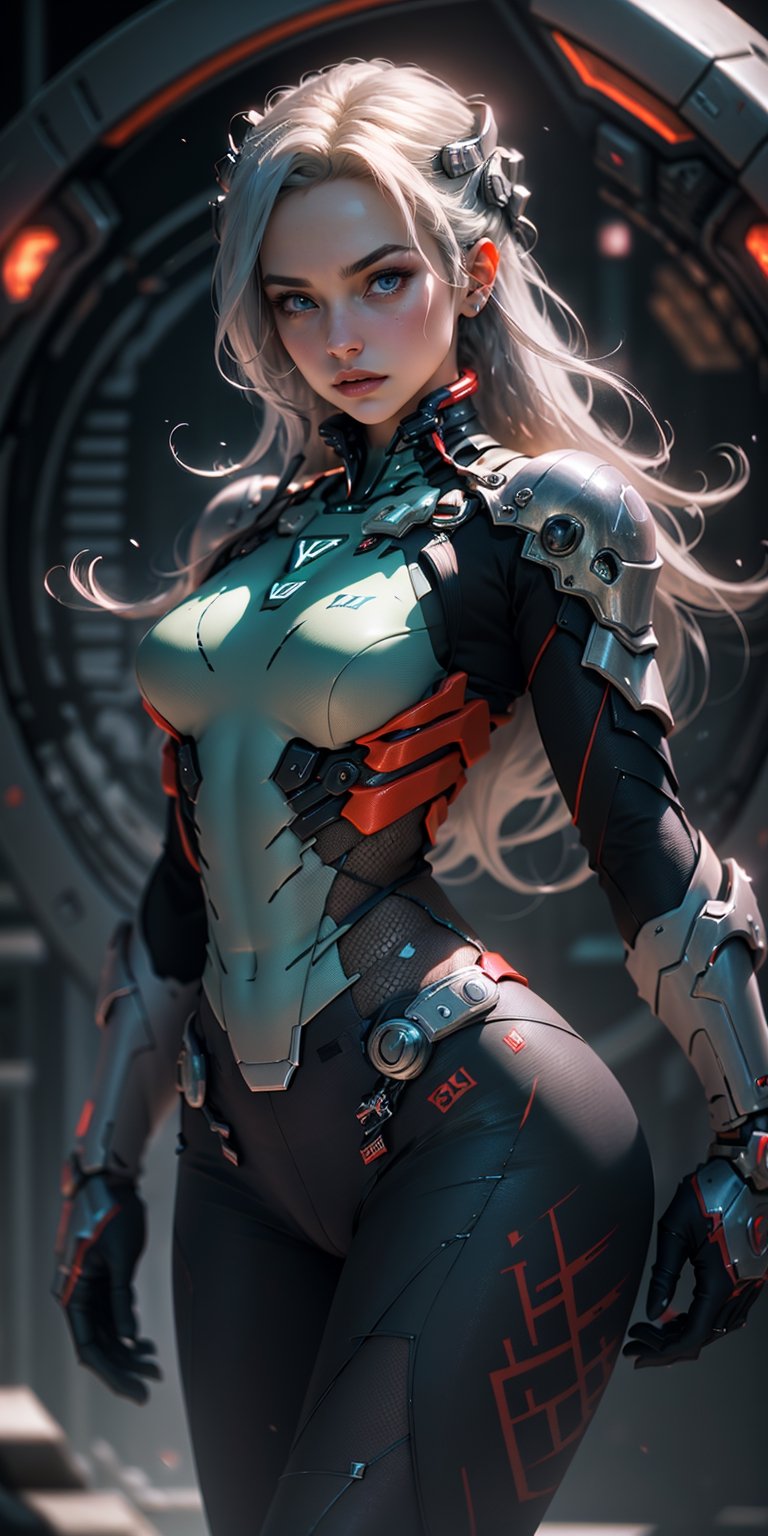 (((Young Woman))), ((Best Quality)), ((masutepiece)), (Detailed: 1.4), (Absurd), 35-year-old adult woman with Simon Bisley-style micro thong, Genesis evangelion neon style clothing, 2-piece clothing, Long silver hair, arm tatoo, cybernetic hands, pastel, Centered, scale to fit the dimensions, nffsw (High dynamic range),Ray tracing,NVIDIA RTX,Hyper-Resolution,Unreal 5,Subsurface Dispersion, PBR Texture, Post-processing, Anisotropy Filtering, depth of fields, Maximum clarity and sharpness, Multilayer textures, Albedo and specular maps, Surface Shading, accurate simulation of light and material interactions, Perfect proportions, Octane Render, Two-tone lighting, Wide aperture, Low ISO, White Balance, thirds rule, 8K Raw, Crysisnanosuit,loraeyes,nijistyle,pantyhose,Blue eyes,flaming eye,eye trail