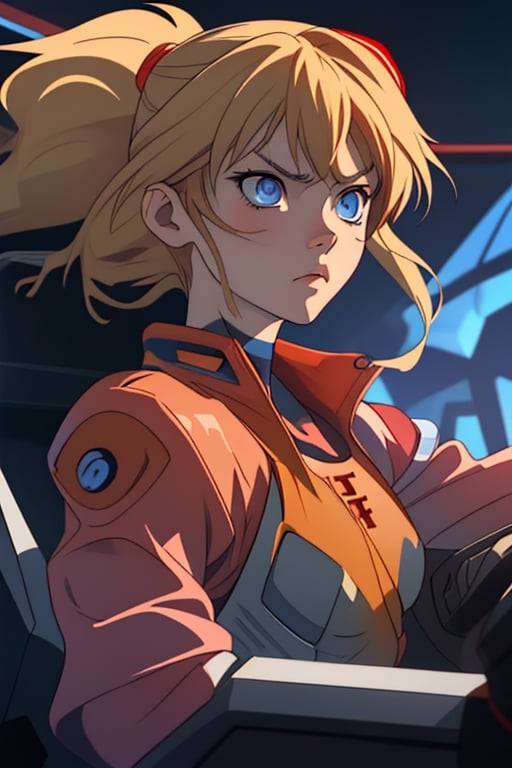 Asuka Langley Soryu, with her distinctive ash blonde hair and piercing blue eyes, stood in the Unit 01 cockpit, ready to face any threat that came her way. 

