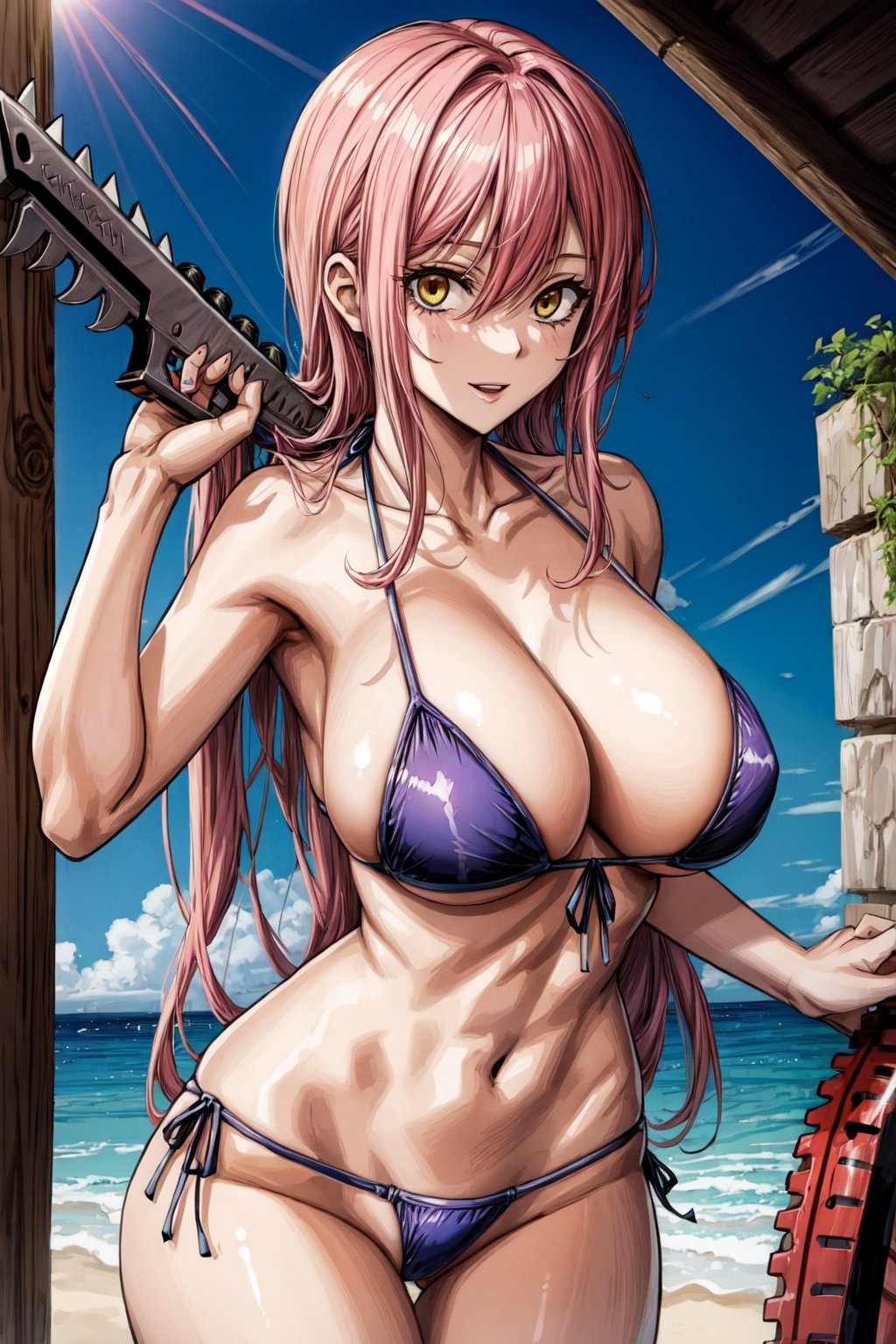 Woman , sexy bikini, hourglass body shape,makima\(chainsaw man\)