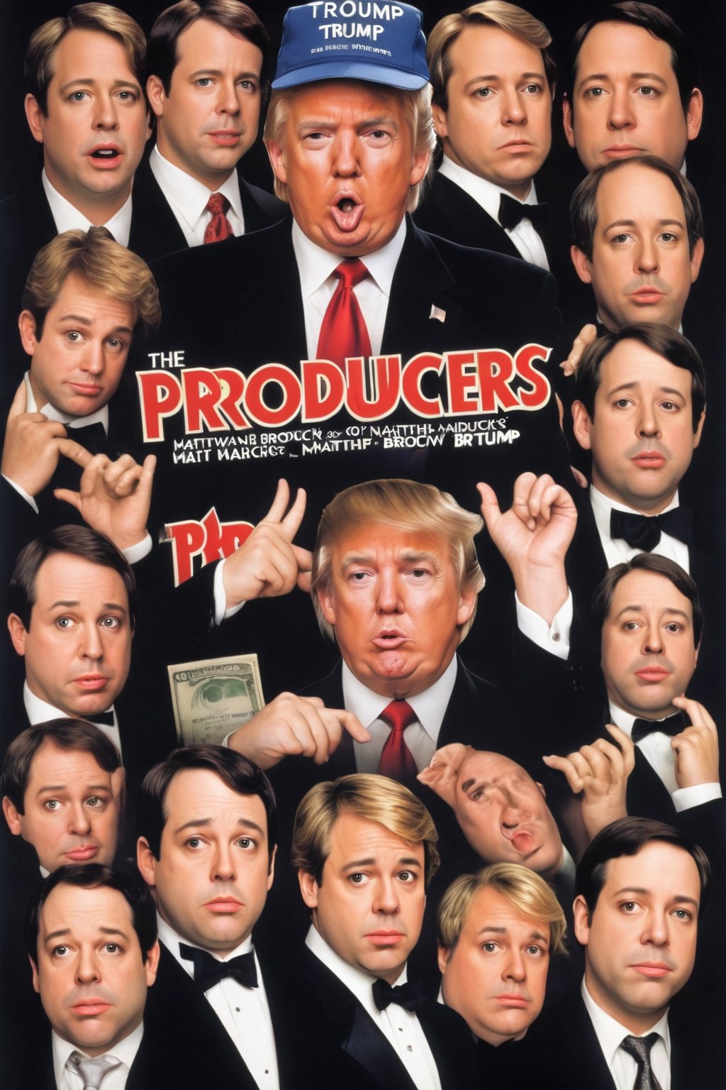 Movie poster page "The Producers" starring Donald Trump and Matthew Broderick