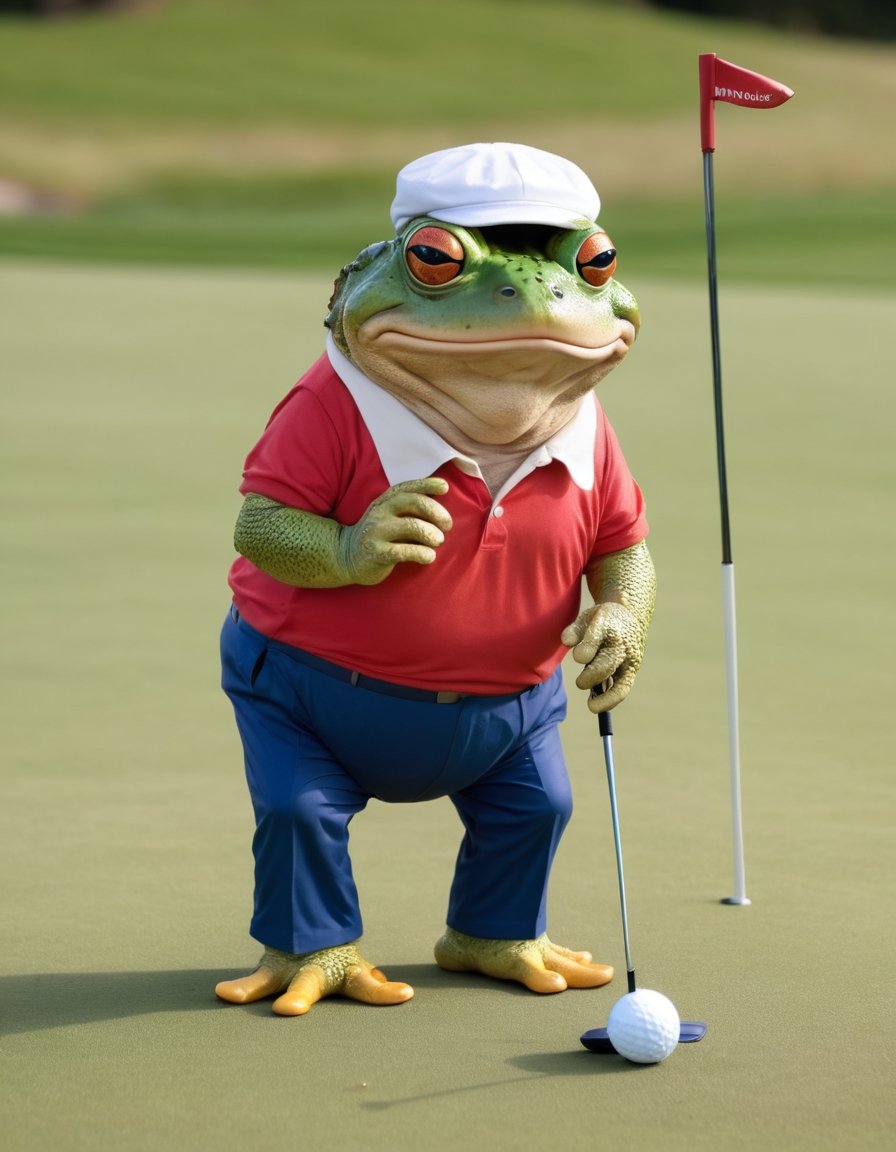 Photo of Donald Trump Toad playing golf