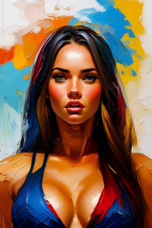 Oil painting, closeup portrait of Megan Fox dressed as a Catholic Nun, art by Jeremy Mann, white background, heavy brushstrokes