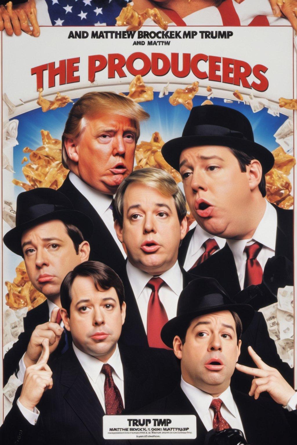 Movie poster page "The Producers" starring Donald Trump and Matthew Broderick