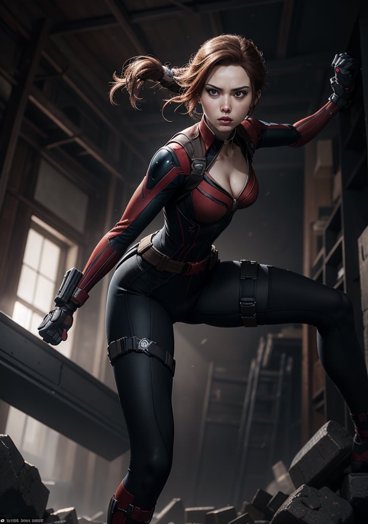 Concept art by Jim lee Ana de armas,black widow,action sequence,dynamic pose,highly detailed,highly intrinsic details,octane render,64k