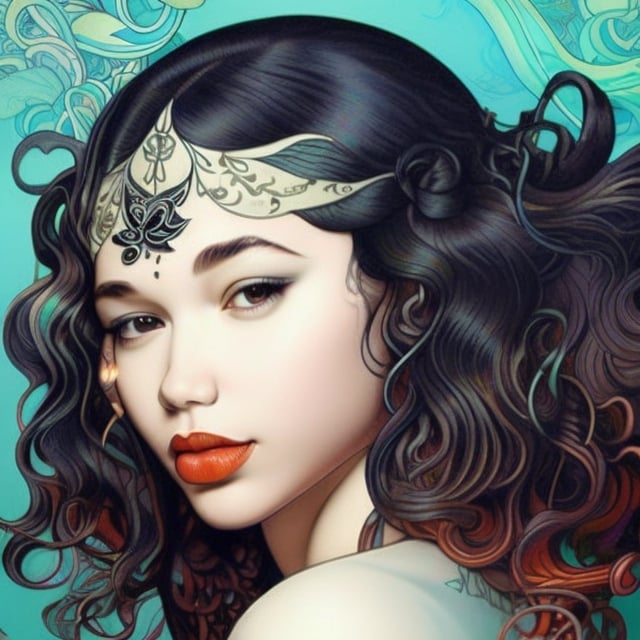 mehkadon ,album cover art ,curly hair,painting of a mehkadon with a cannabis leaf in her hair, james jean and wlop, loish |, artgerm and james jean, james jean and peter mohrbacher, inspired by James Jean, by loish, benjamin lacombe, james jean andrei riabovitchev, james jean ”, james jean soft light 4k, james jean soft light 4 k