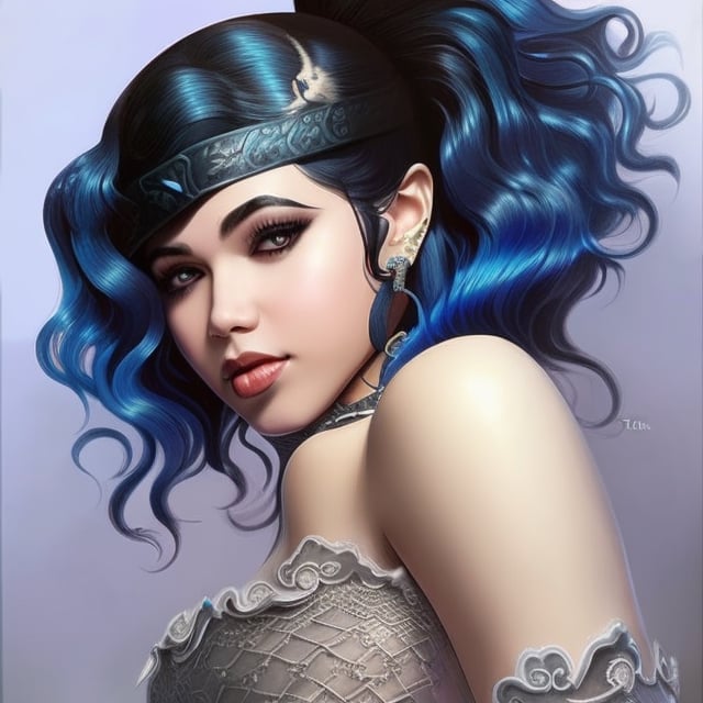 mehkadon , a painting mehkadon ,blue curly hair, 85mm portrait, ross tran 8 k, hyperrealistic fantasy art, realistic fantasy painting, realistic fantasy artwork, wlop art, digital fantasy art ), fantasy woman, wlop and ross tran, in style of wlop, karol bak uhd, beautiful fantasy art, by tom bagshaw and boris vallejo
