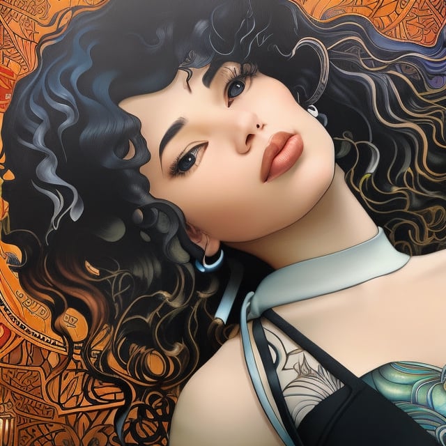 mehkadon ,88mm,album cover art ,curly hair,painting of a mehkadon ,black tshirt,, james jean and wlop, loish |, artgerm and james jean, james jean and peter mohrbacher, inspired by James Jean, by loish, benjamin lacombe, james jean andrei riabovitchev, james jean ”, james jean soft light 4k, james jean soft light 4 k